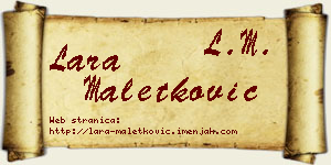 Lara Maletković vizit kartica